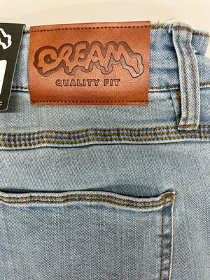 Cream Denim Jeans Light Wash