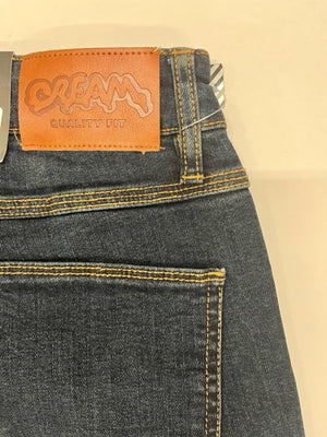 Cream Denim Jeans Dark Wash