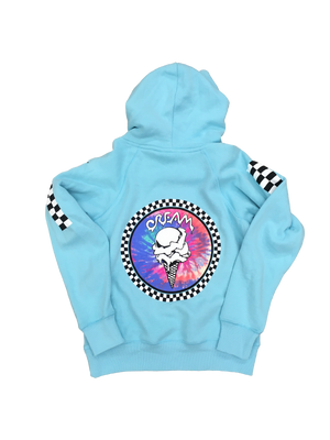 Youth Checker Hood Blue