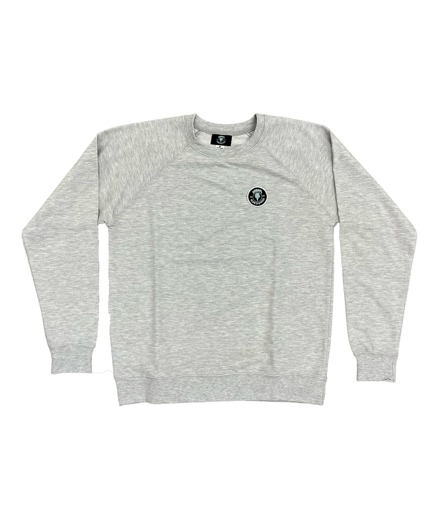 
            
                Load image into Gallery viewer, Cream Patch Terry Crew Gray
            
        